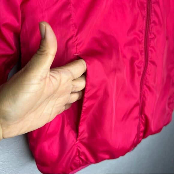 Eddie Bauer Reversible Duck Down Jacket Coat Royal Red/Pink Ombré Girl M/10/12 - Picture 7 of 11